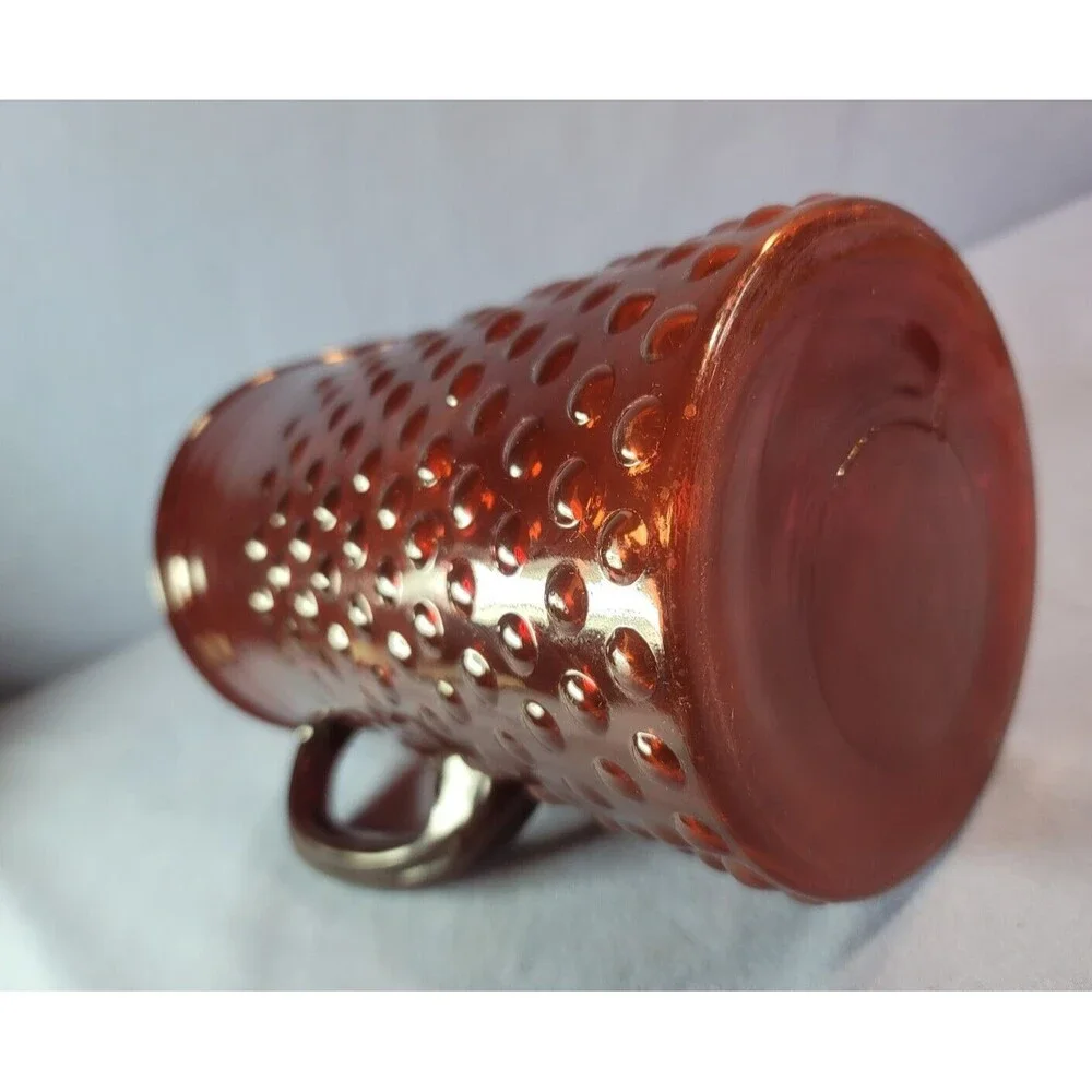 Hobnail Carafe ANCHOR HOCKING Cranberry Pitcher Ruby Red  8''T 60 oz